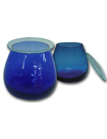 Catador de aceite azul cobalto con tapa. 6 ud
